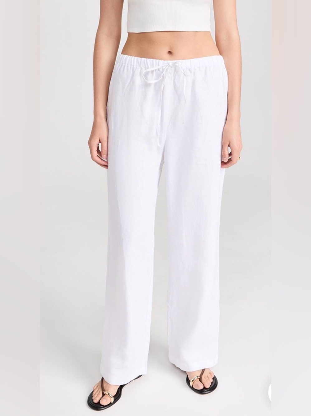 NWOT Reformation Olina Linen Pants - White